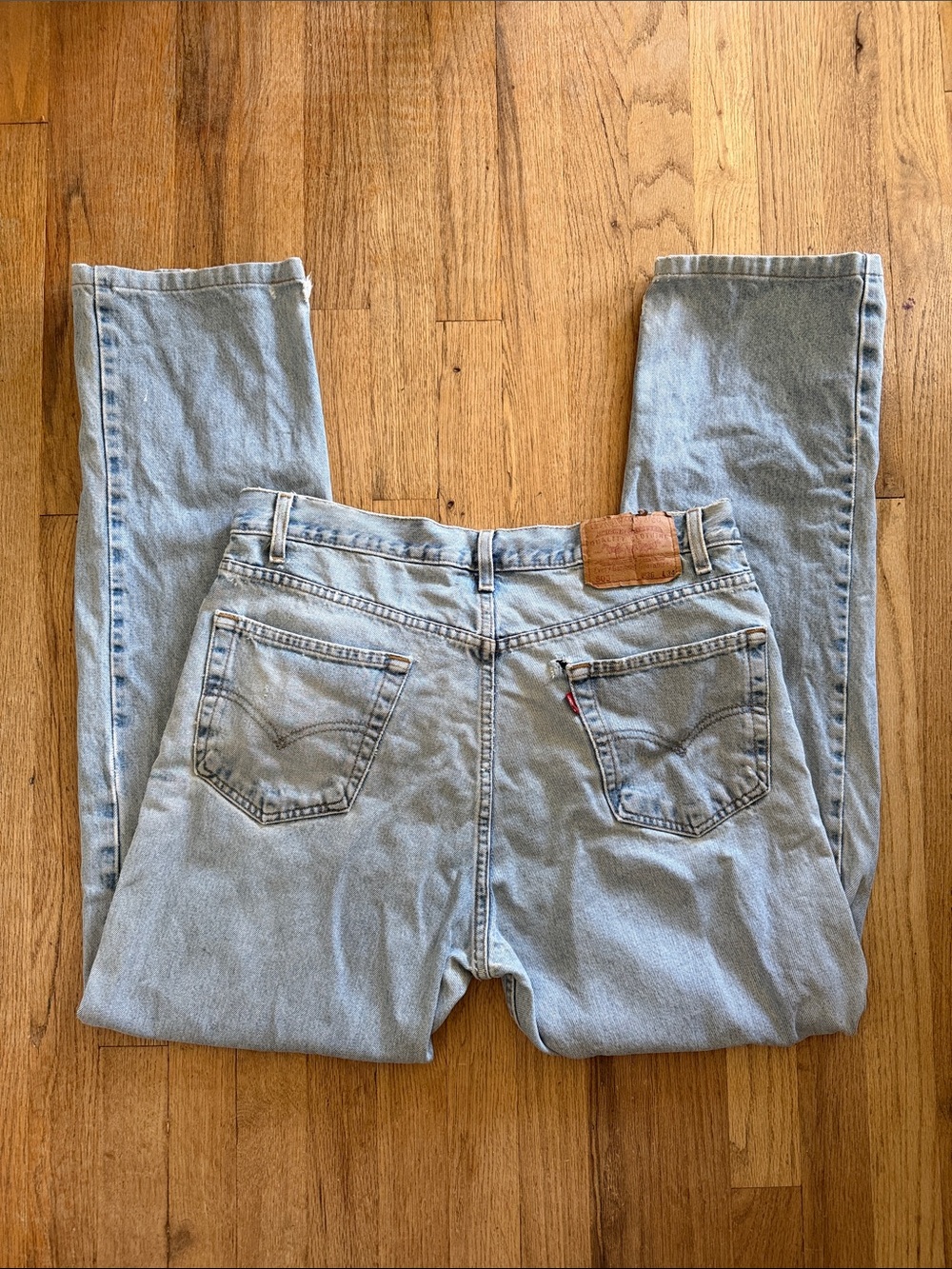 VTG Levi's 501 Original Fit Jeans Light Wash Straight-Leg Distressed Denim 36x34